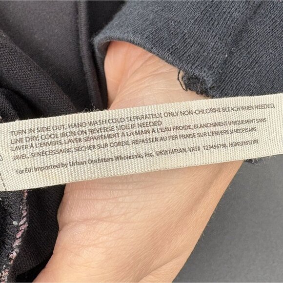 Free People Womens Ruched Butterfly Print Bodysuit XS Black Pink Going Out Top - Picture 6 of 6